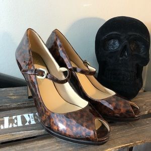 Cole Haan Nike air cheetah print peeptoe heels 8.5